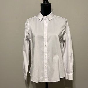 Liz Claiborne White LS Wrinkle Free Career Blouse, Petite L